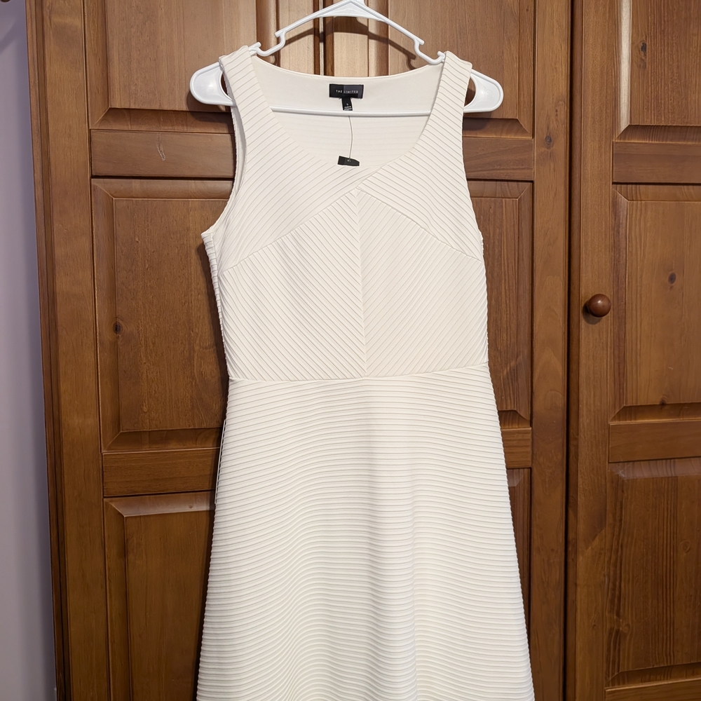 The Limited Cream Textured Midi Dress